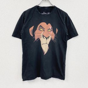 Used ZARA Disney Lion King short-sleeved print T-shirt, black, size small