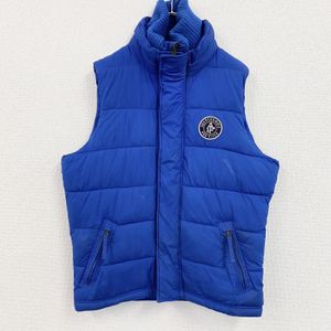 Used Abercrombie & Fitch padded vest with hidden placket, blue, size L