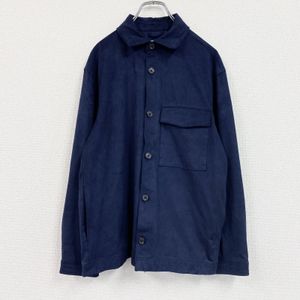Used ZARA faux suede shirt, navy blue, size M