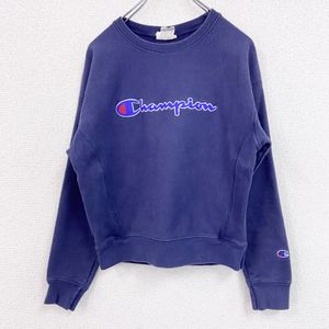 古着Champion Reverse Weave 运动衫，海军蓝，小号