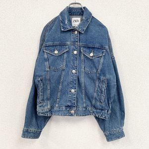Used ZARA denim jacket/jean in indigo with distressed finish