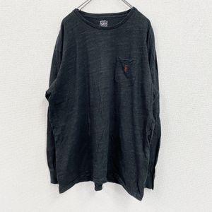 古着Polo Ralph Lauren 长袖T恤，深灰色，XL码