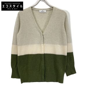 Morabito 白色 x 绿色 2195-52517 BLANC 装饰羊绒开衫 38 码（二手）