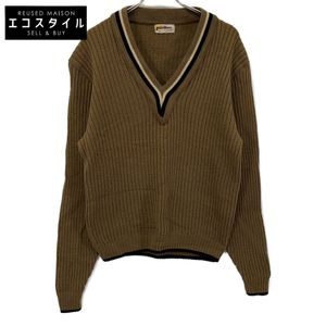 复古 PURITAN 50/60 年代白色标签，小写字母标签，V 领套头针织衫，44 码 [二手]