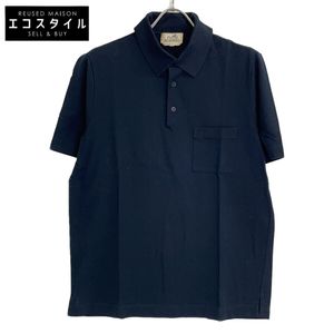 爱马仕黑色棉质 H 刺绣口袋 Polo 衫，L 码（二手）