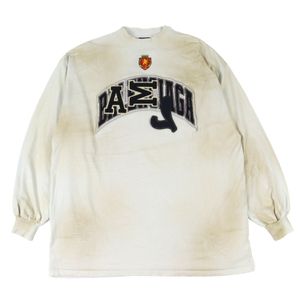 全新未使用BALENCIAGA SKATER斯凯达 (2022) 739027，100% 纯棉，复古工艺，宽松长袖 T 恤，浅灰色，3 码，正品，男士