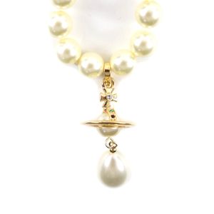 미품★ Vivienne Westwood 우드 ONE ROW PEARL DROP 초커 골드 오브 목걸이 보존봉투 숙녀