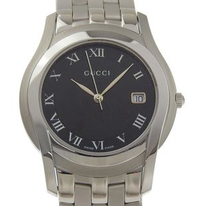 Pre-owned Gucci G-Class Men's Watch, 5500M Stainless Steel Quartz Movement with Analog Display and Black Dial