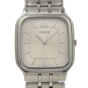 Pre-owned Seiko Credor Men's Watch 9581-5020, Stainless Steel, Made in Japan, Quartz Movement, Analog Display, Silver Dial
