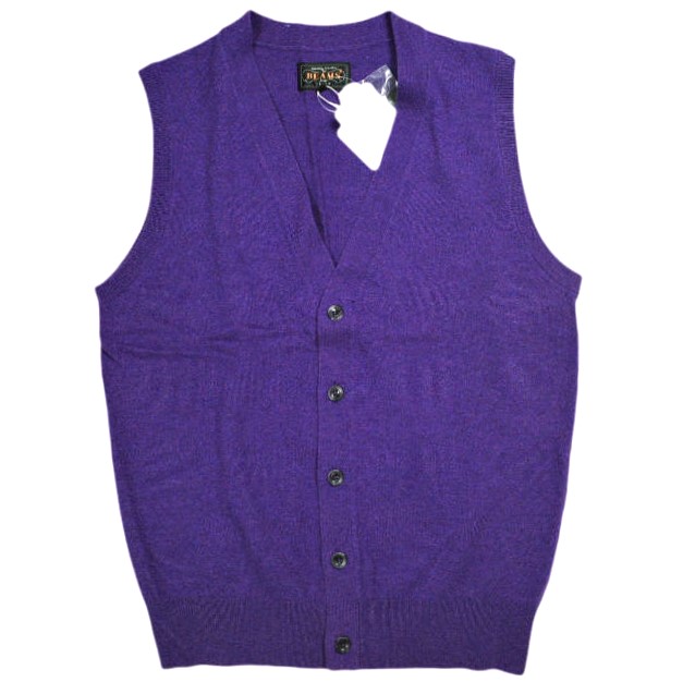 BEAMS PLUS Button Knit Vest, Solid, Button Knit Vest, Size 11-05