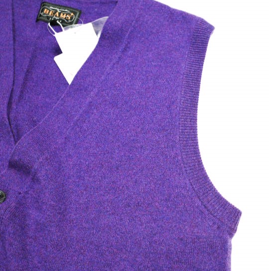 BEAMS PLUS Button Knit Vest, Solid, Button Knit Vest, Size 11-05 BEAMS PLUS Button Knit Vest, Solid, Button Knit Vest, Size 11-05