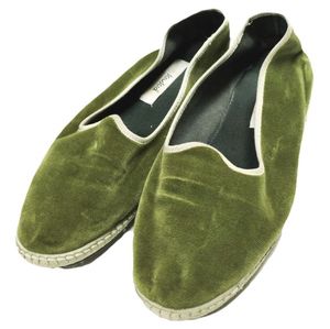 二手意大利 Sciuscia 制造的 TRAGARA 天鹅绒功夫鞋，40 码（25 厘米），叶子 x 雾（绿色）天鹅绒鞋。