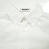 MIU MIUMIU MIU标志贴片纽扣衬衫，2024 款，DNA425 S232 10RG，37 码 