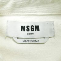 MSGM Italian-made tie-dye oversized denim shirt, size 40, white 