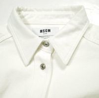 MSGM Italian-made tie-dye oversized denim shirt, size 40, white 