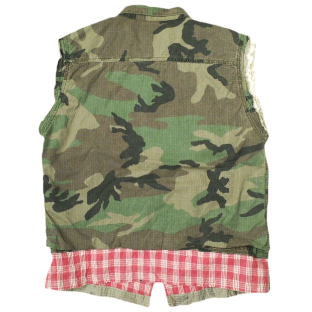 Porter Classic ポータークラシック 日本製 Custom Camouflage Vest コットンリップストップ カスタムカモフラージュベスト L CAMO ジレ パラカチェック war is not healthy トップス【中古】【Porter Classic】 Porter Classic ポータークラシック 日本製 Custom Camouflage Vest
