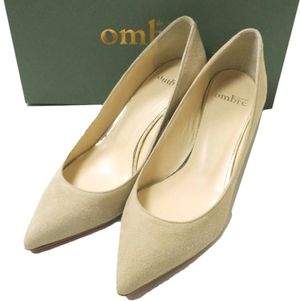 Ombre de Peridopal 日本制造尖头绒面高跟鞋 OM1610-063，尺码 37 1/2 (24-24.5cm)，米色。全新和二手。