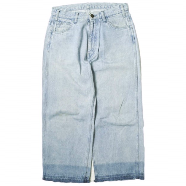 UNUSED インディゴデニム UNUSED Made in Japan Cut Off 13oz Wide Denim Pants UW0477, Light