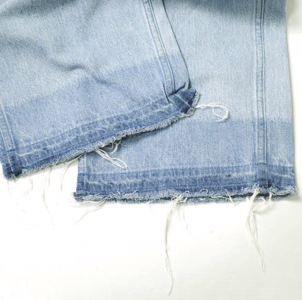 UNUSED Made in Japan Cut Off 13oz Wide Denim Pants UW0477, Light
