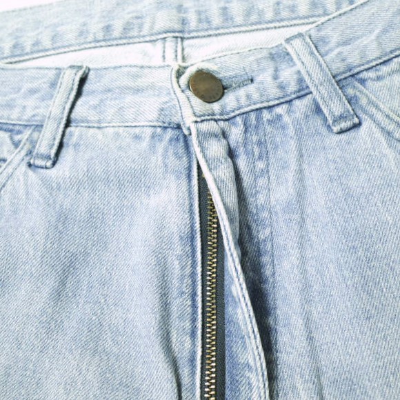 UNUSED Made in Japan Cut Off 13oz Wide Denim Pants UW0477, Light
