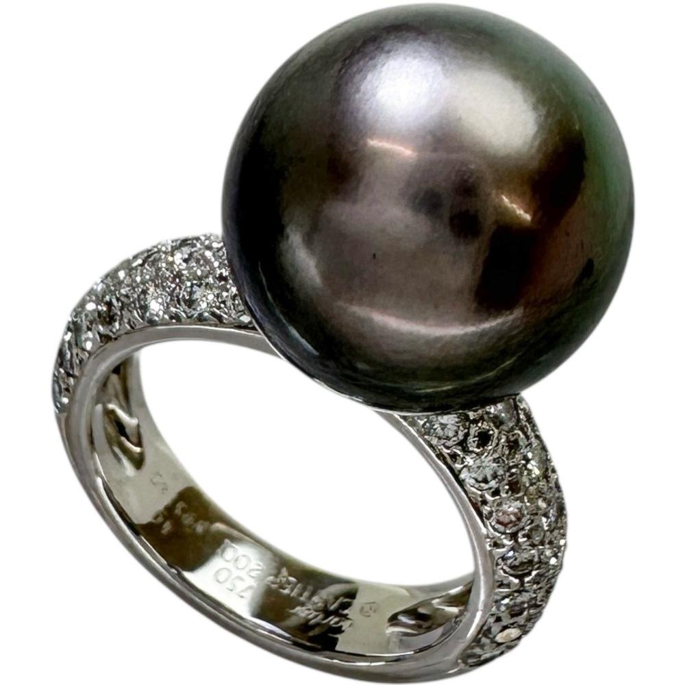 9号CARTIER/カルティエ 黒蝶真珠12.8mm ダイヤモンド リング 9号CARTIER/カルティエ 黒蝶真珠12.8mm ダイヤモンド リング