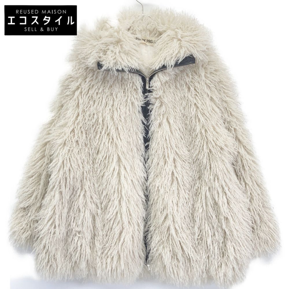 Fake White Drawstring Plank Project 25AW 31252215105 White Drawstring Fake Fur Hoodie Size F ...