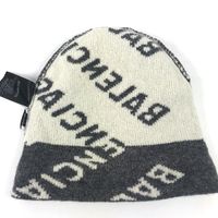 BALENCIAGA 633717 Accessories Beanies Hats Knit hat Knit cap gray/White BALENCIAGA 633717 logo beanie hat knit hat knit cap Knit hat  main image 2