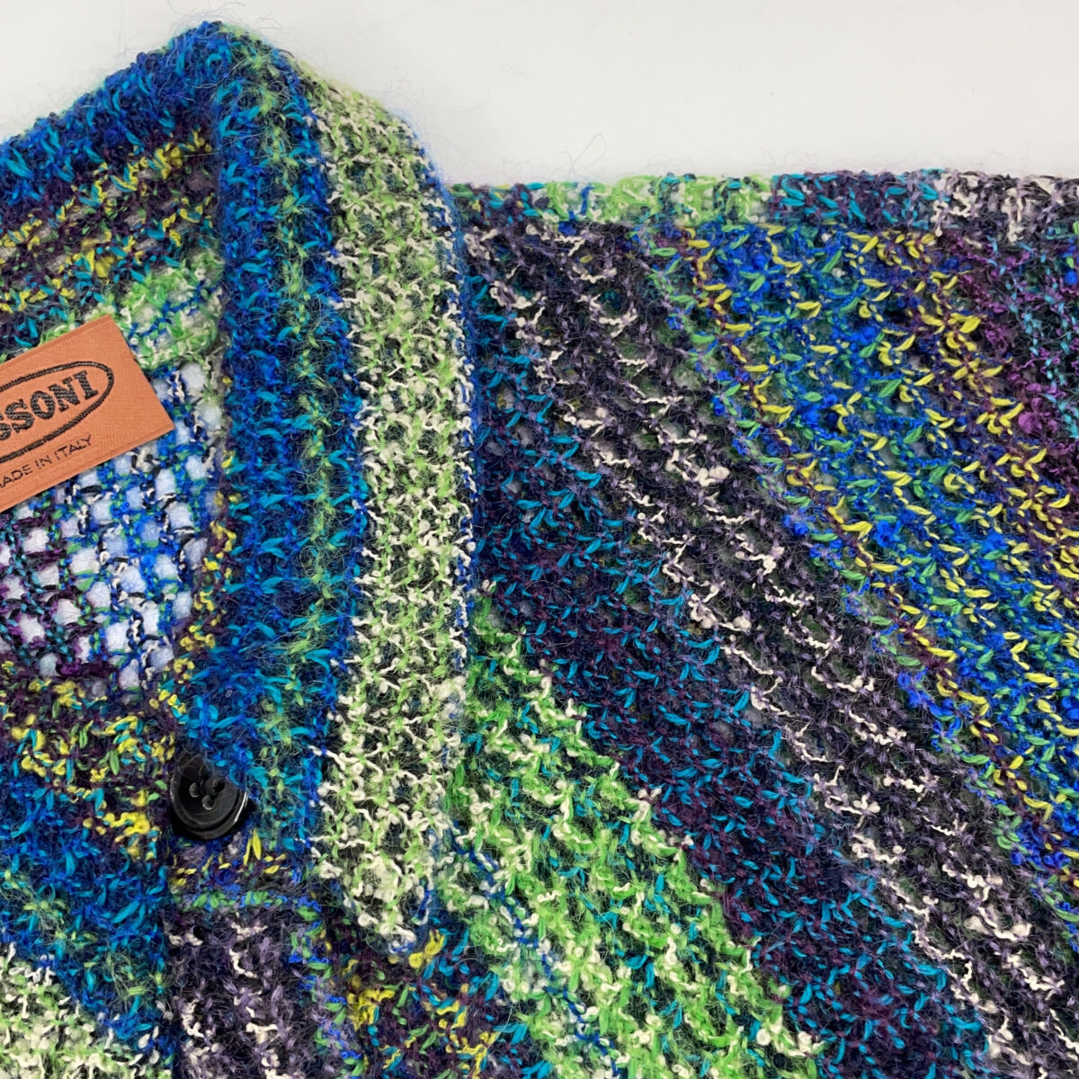 ミッソーニ ｸﾞﾘｰﾝ系 ﾏﾙﾁｶﾗｰ ｳｰﾙ×ﾓﾍｱ ﾆｯﾄｼﾞｬｹｯﾄ 44【中古】 | 日本二手