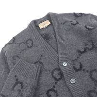 Excellent condition GUCCI wool jumbo GG 770507 logo print long