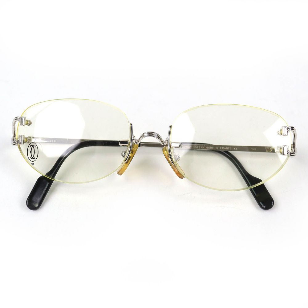 Cartier Trinity Two Point Rimless Sunglasses Eyewear Silver Black 20 CARTIER Trinity Brenice 55mm Gray Composite Frame Sunglasses  main image 4
