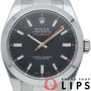 Pre-owned Rolex Milgauss Watch, Milgauss 116400 (Random), Box, Warranty Card, Stainless Steel, Men's Watch, Black, Polished, Excellent Condition