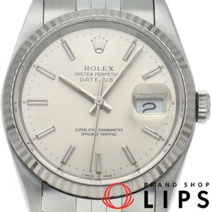 Pre-owned Rolex Datejust Men's Watch 16234(X) 18K White Gold/Stainless Steel, Silver, Polished, 1991, Excellent Condition