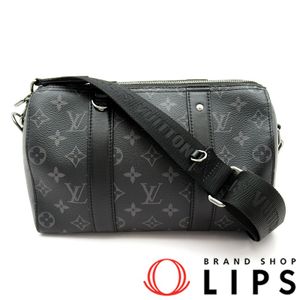 二手路易威登 City Keepall M45936 Monogram Eclipse 女士波士頓包，黑色