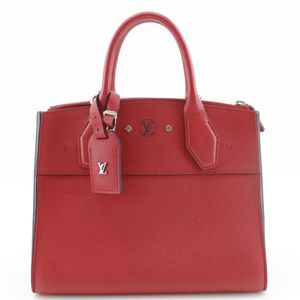 二手LOUIS VUITTONCity Steamer PM 手提包，两用肩背包，M53030，小牛皮，胭脂红，2017 年款，DU0127。可斜挎或手提，A5 尺寸，开口式。女士款。