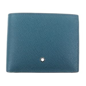 全新未使用MONTBLANC SartorialREAL皮夾 6 卡位 白色星形對折皮夾 綠色 義大利製造 附盒子與防塵袋