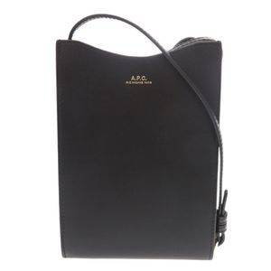 Like new A.P.C. Jamie neck pouch, black leather shoulder bag, 0966 [Pre-owned]
