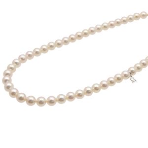 미품 미키모토 7.4 mm-8 mm 아코야 진주 목걸이 목걸이 펄 실버 액세어리 0464【중고】 MIKIMOTO