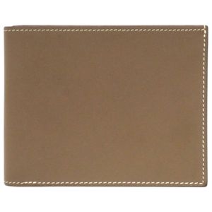 Excellent condition Hermès MC2 Citizen Twill Compact Swift Leather Etoupe Leather Brown Bi-fold Wallet 1089 [Pre-owned] HERMES