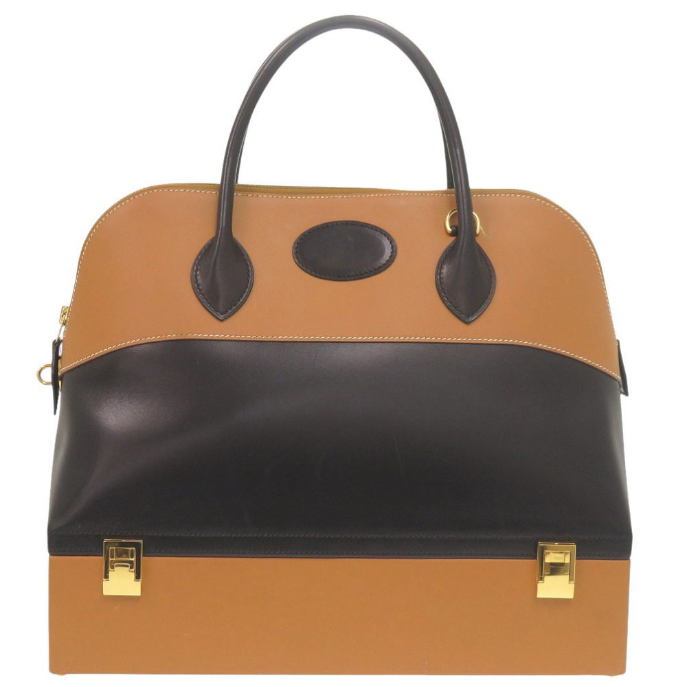 Pre-owned Hermès MacPherson Box Calf/Veau Chamonix Black/Gold Two
