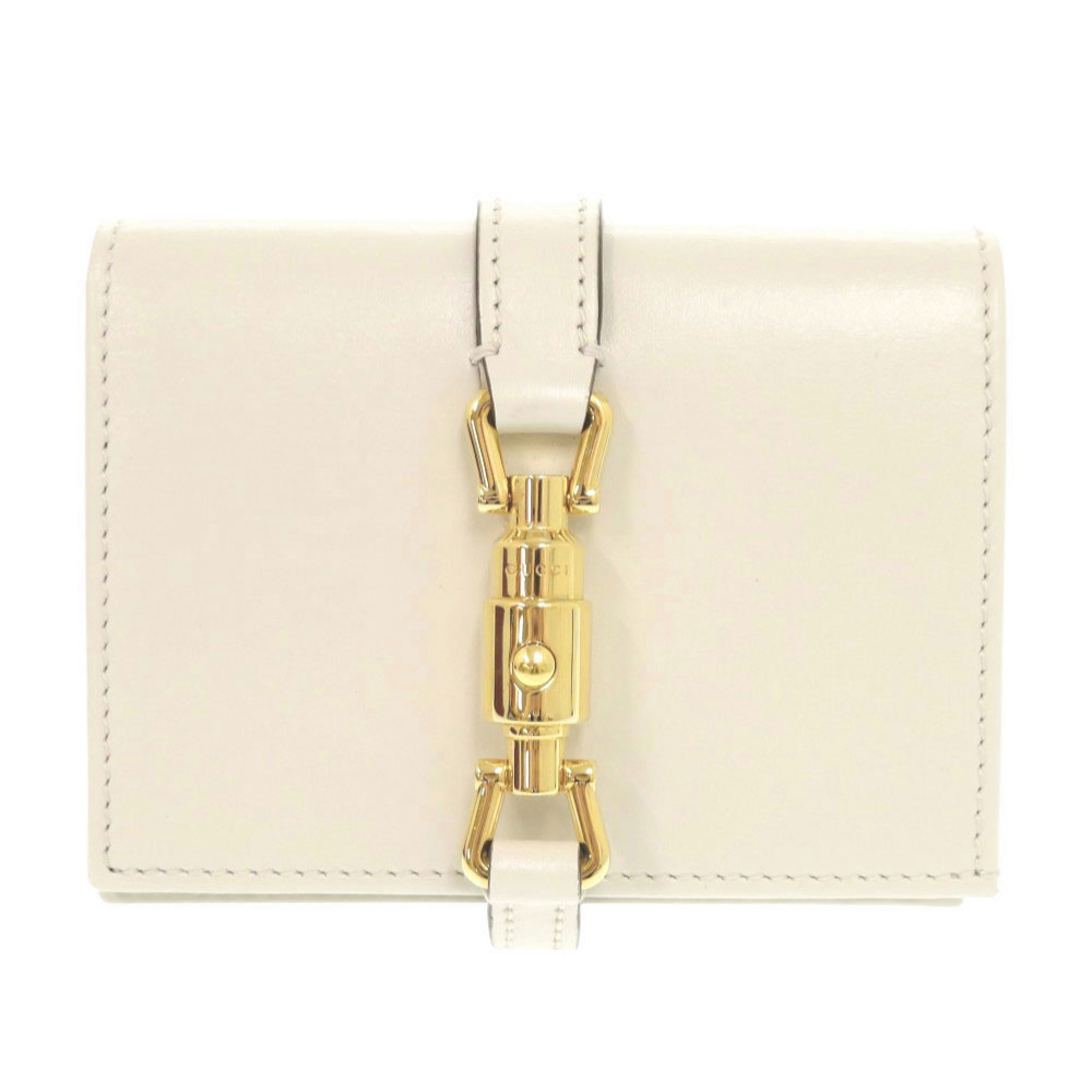 新品同様 グッチ ジャッキー1961 645536 レザー アイボリー系 二つ折り財布 1093【中古】GUCCI GUCCI】グッチ『ジャッキー 1961 カードケース ウォレット』645536