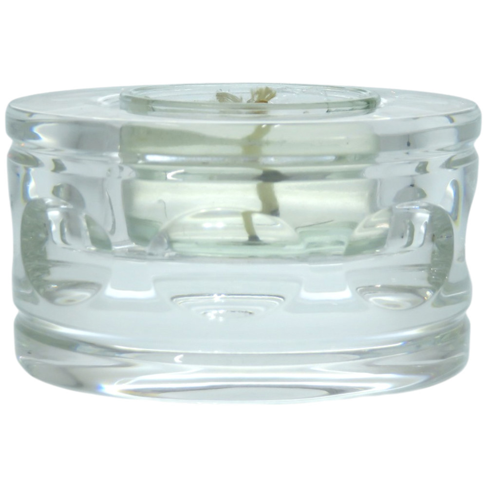 Like new Hermès candle set, SAINT LOUIS POUR HERMES, glass CLEAR