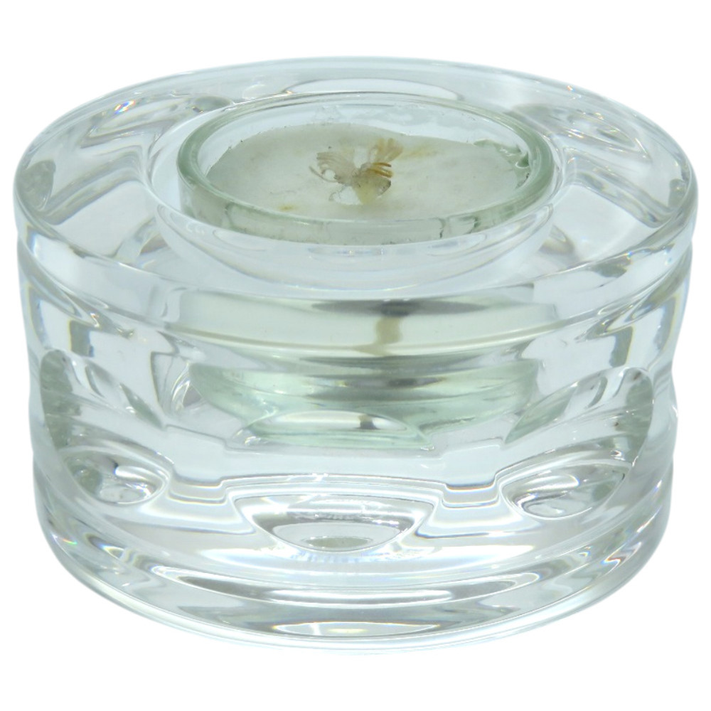 Like new Hermès candle set, SAINT LOUIS POUR HERMES, glass CLEAR