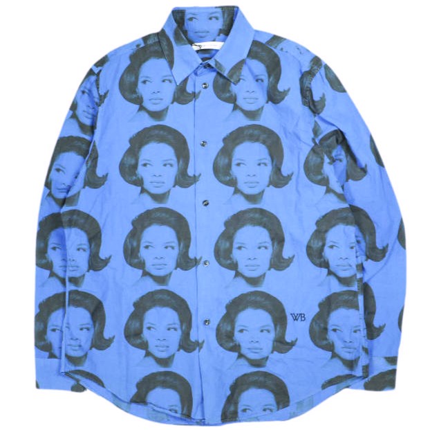 WALES BONNER ウェールズボナー 25AW イタリア製 Theaster Gates Edition Selah Shirt シアスターゲイツ セラシャツ 44 BLUE 長袖 グラフィック トップス【中古】【WALES BONNER】 WALES BONNER 2025 Autumn/Winter Theaster Gates Edition Selah Shirt