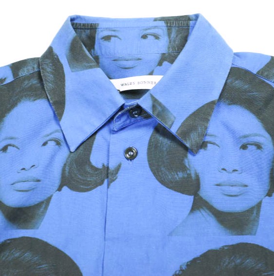 WALES BONNER ウェールズボナー 25AW イタリア製 Theaster Gates Edition Selah Shirt シアスターゲイツ セラシャツ 44 BLUE 長袖 グラフィック トップス【中古】【WALES BONNER】 WALES BONNER 2025 Autumn/Winter Theaster Gates Edition Selah Shirt
