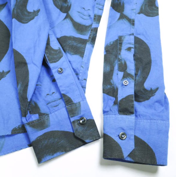 WALES BONNER ウェールズボナー 25AW イタリア製 Theaster Gates Edition Selah Shirt シアスターゲイツ セラシャツ 44 BLUE 長袖 グラフィック トップス【中古】【WALES BONNER】 Blue Theaster Gates Edition Selah Shirt by Wales Bonner on Sale
