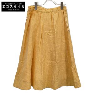 Loro Piana FAL2040 Yellow Linen and Cotton Flared Skirt, Size 38 (Pre-owned)