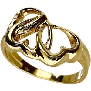 二手 TIFFANY & Co. 三心戒指，10 号，18k 金，3.9 克，女士款。