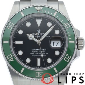 롤렉스 서브 마리나 데이트 워치 그린 Submariner Date Green 126610LV 상자 보증서 SS 남성 시계 블랙 미품 【신품】