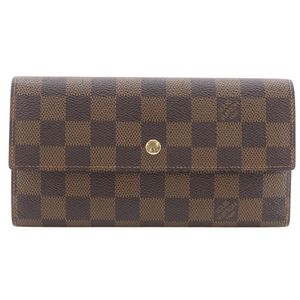 二手LOUIS VUITTONPortefeuille International 长款钱包 N61217，Damier 帆布，2009 年，棕色，TH4079，按扣，男女通用。