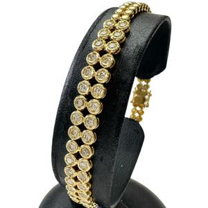 二手 1.00 克拉钻石 18K 金手链，16.0 克，18 厘米，女士款。